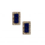 Mini Bar Earrings with Lapis Stone