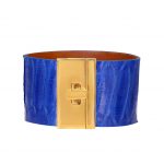Wide Blue Python Turnlock Bracelet