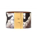 Wide Newsprint Lizard Turnlock Bracelet