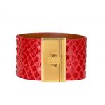 Wide Red Python Turnlock Bracelet