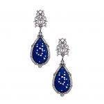 Double Drop Filigree Lapis Stone Earrings