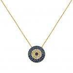Circular Blue Evil Eye Necklace