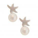 Double Drop Starfish Pearl Earrings