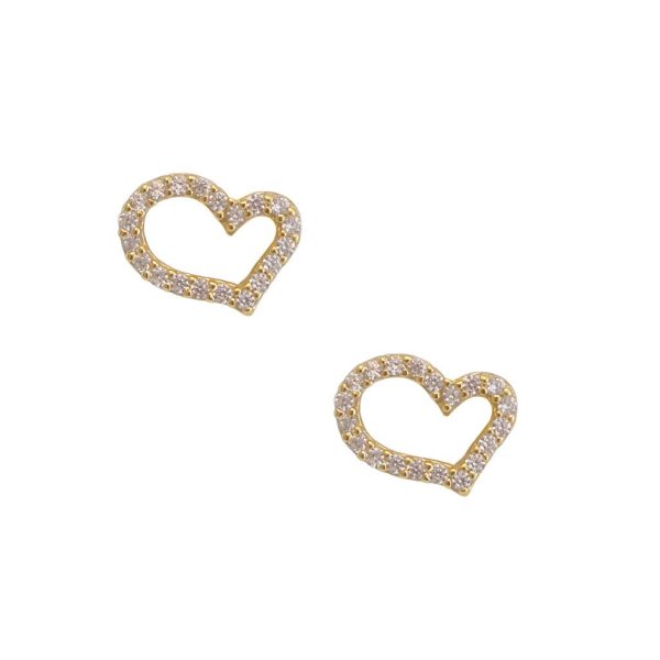 Shapely Heart Diamond Studded Earrings