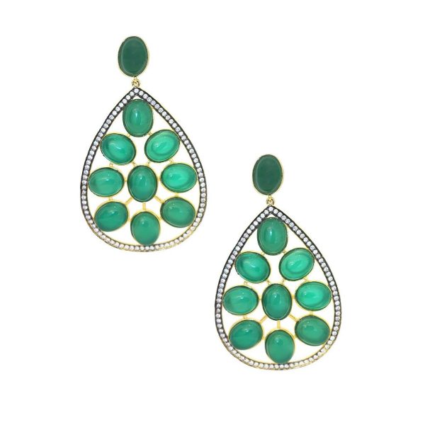 Green Teardrop Earrings