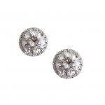CZ Halo Stud Earrings