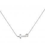 Cross and Pearl Pendant Necklace