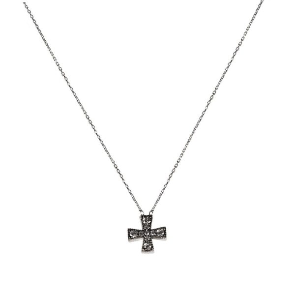 Oxidized Cross Necklace