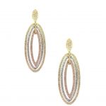 Multi-Color Gold Oval Earrings