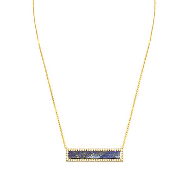 Lapis Bar Necklace
