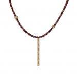Dark Red Pearl Bar Necklace