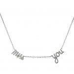 "Miss You" Pendant Necklace