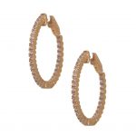 Hoop Earrings with Faux Diamonds