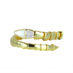 Snake Coil Bangle with Mother of Pearl Vermeil Plated