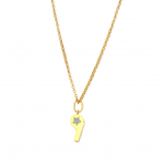 Whistle Pendant with Swarvoski Crystal Heart  Yellow Gold Plated