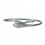Cubic Zirconia Snake Bracelet Wrap  Rhodium Gold Plated