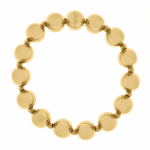 Bead Bracelet with Magnetic Clasp  18kt Yellow Gold Plated Bronze
