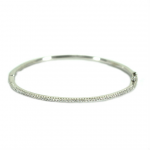 Thin Cubic Zirconia Bracelet  White Gold Plated