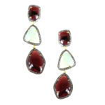 Triple Drop Quartz Sapphire Earrings