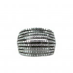 Layered Cubic Zirconia Ring  Oxidized Gold Plated