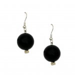 Small Black Onyx Facet Earrings  Sterling Silver