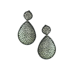 Teardrop Swarovski Crystal Pierced Earrings  Silver Plated Base Metal