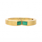 Green Onyx Cuff Bracelet  Yellow Gold Plated
