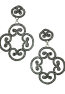 Filigree Drop Swarovski Crystal Pierced Earrings  Oxidized Gold Plated