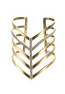 Geometric White Topaz Gemstone Cuff  Yellow Gold Plated