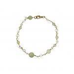 Delicate Green Jade Bracelet with Pearls