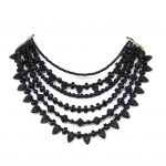 Layered Black Beaded Necklace