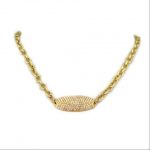Pave Oval Chain Necklace