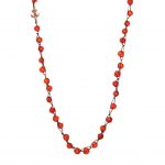 Red Swarovski Necklace with Fleur Di Lis Pendant