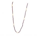 Ruby and Pearl Station Necklace