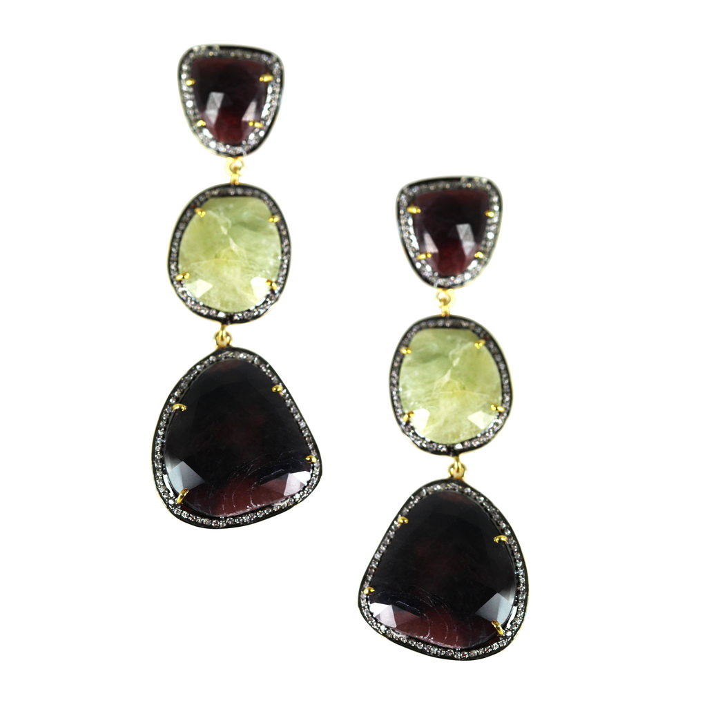 Triple Drop Sapphire Earrings - Image 1