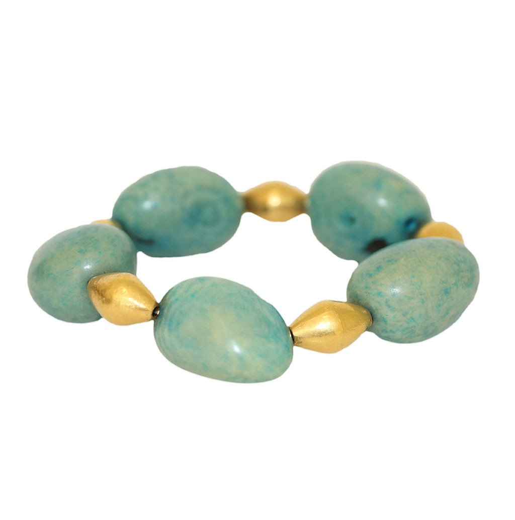Green Jarina Beads Strech Bracelet - Image 1