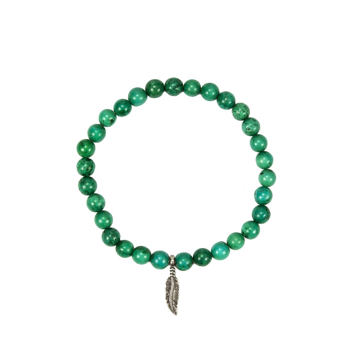 Malachite Feather Pendant Bracelet - Image 1