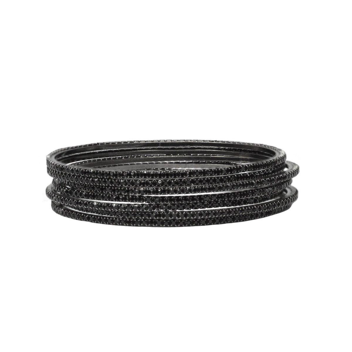 Black Swarovski Crystal Bangle Set - Image 1