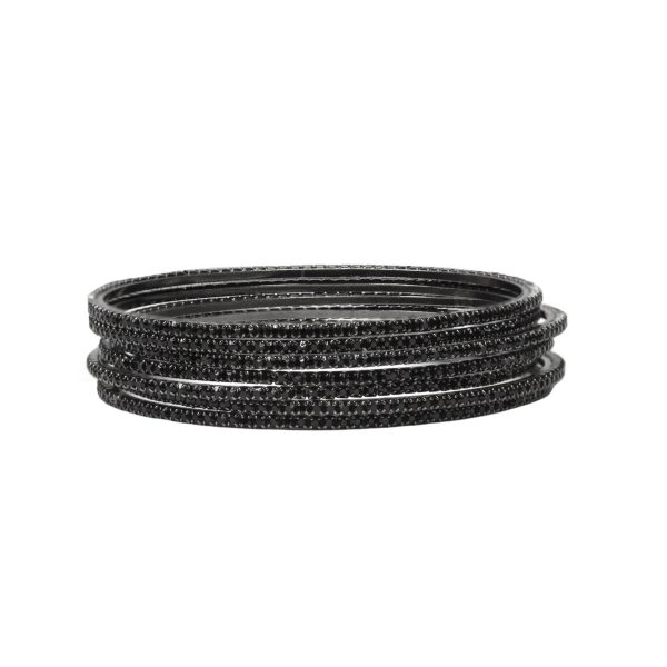 Black Swarovski Crystal Bangle Set