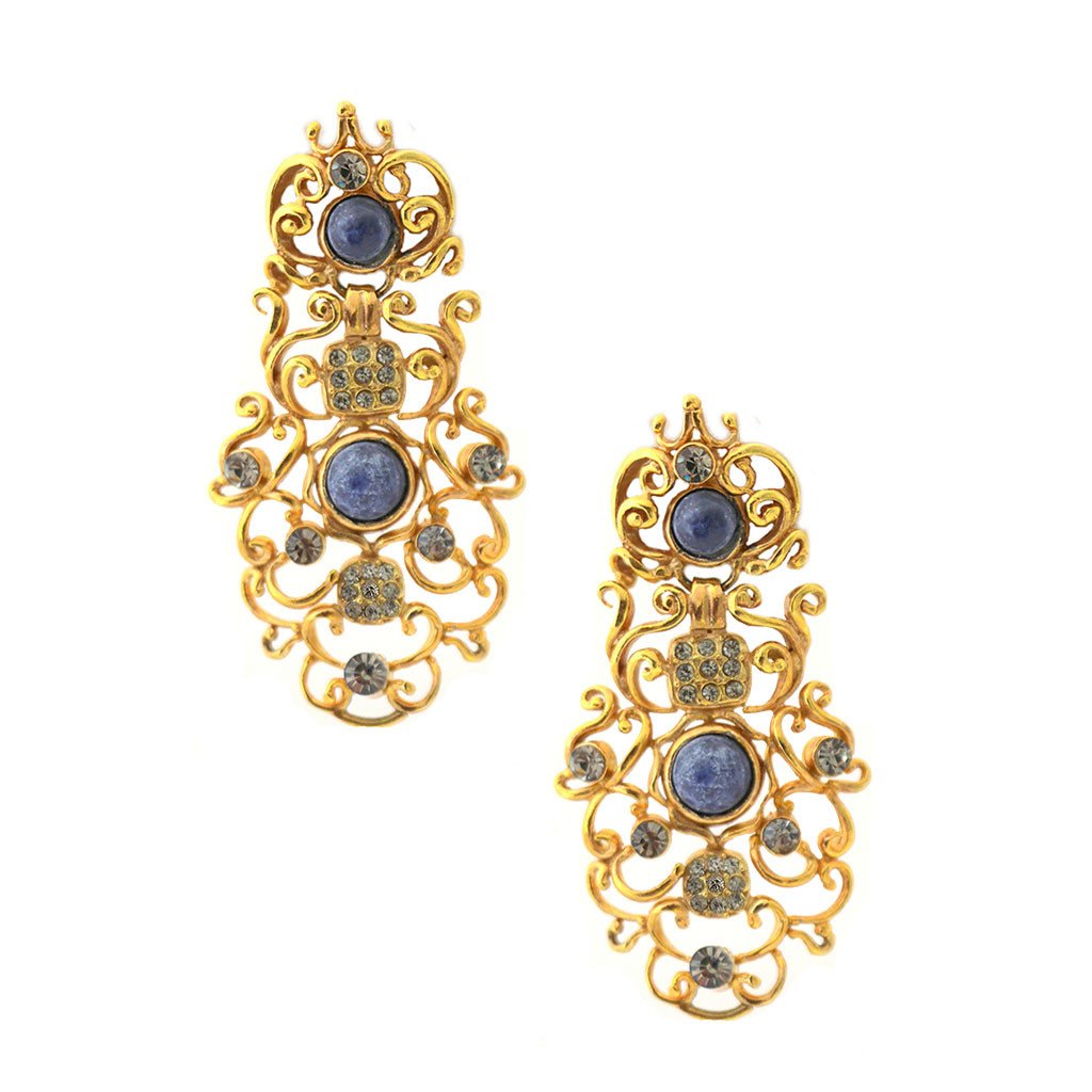 Lapis Filigree Earrings - Image 1