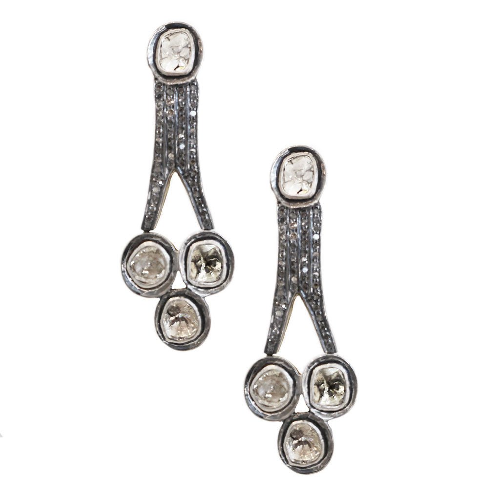 Swirl Diamond Cut Earrings - Image 1