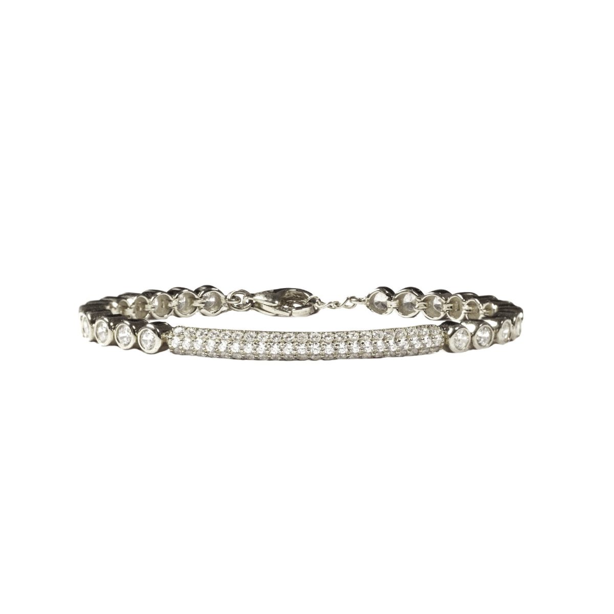 Pave CZ Bar Bracelet - Image 1