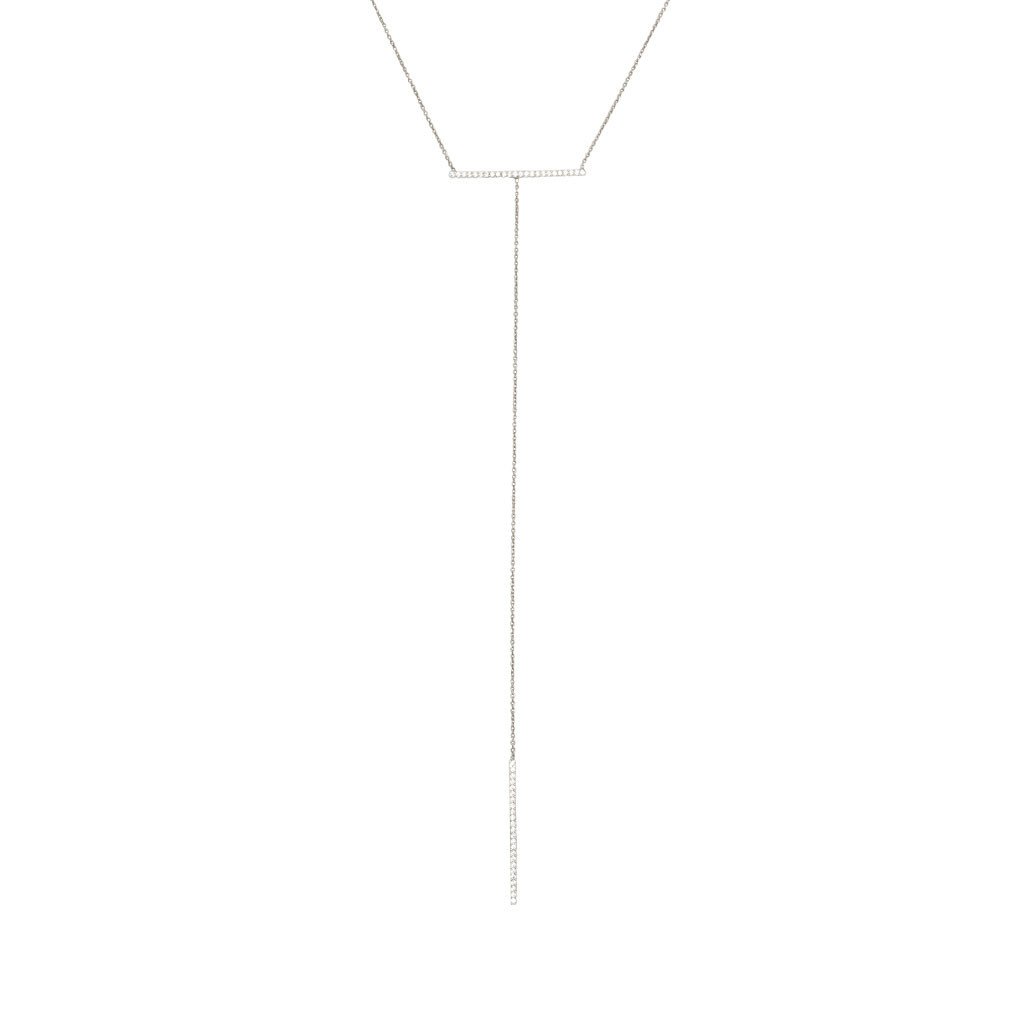Silver Bar Drop Necklace - Image 1