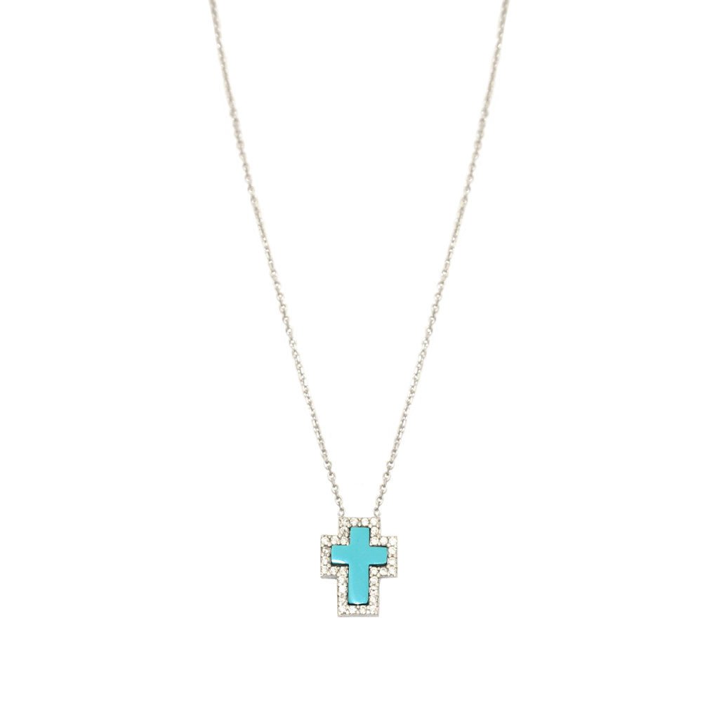 Turquoise Cross Necklace - Image 1