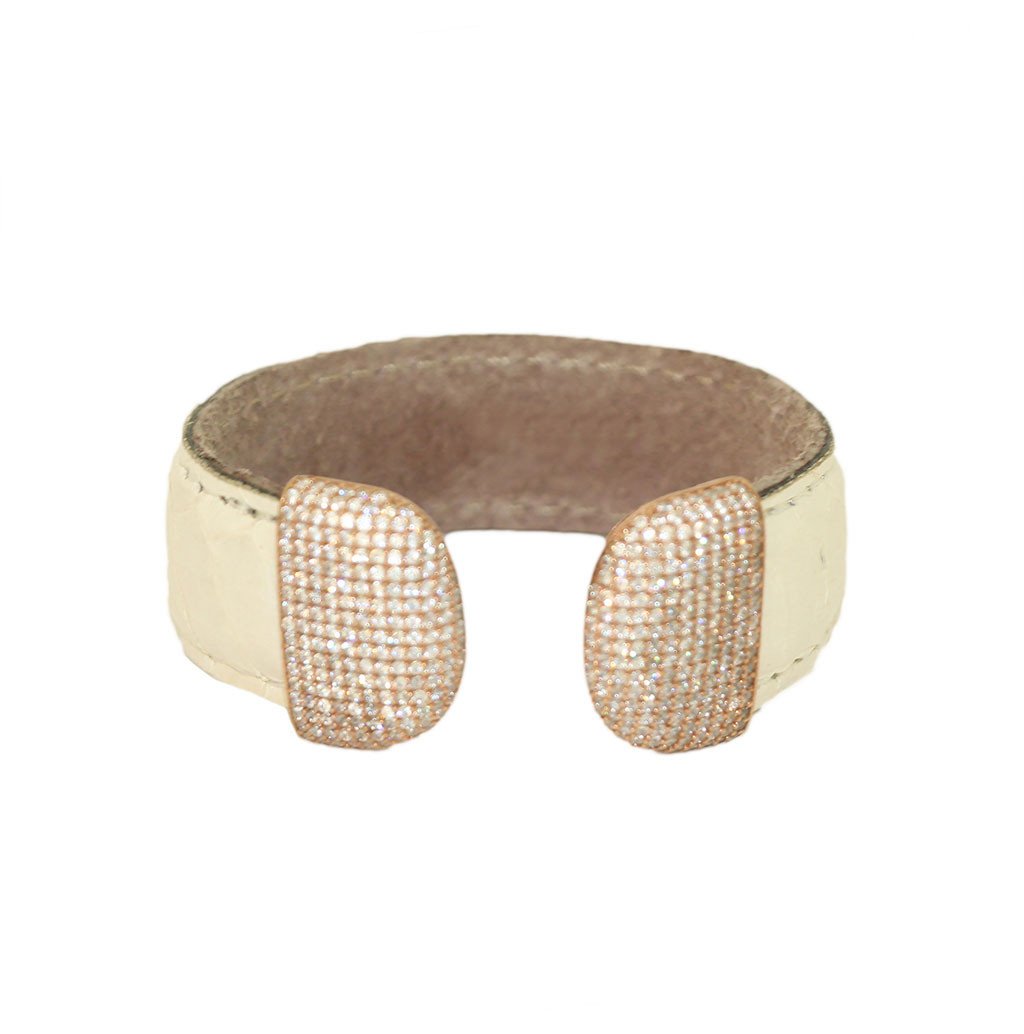 White Leather Cuff - Image 1