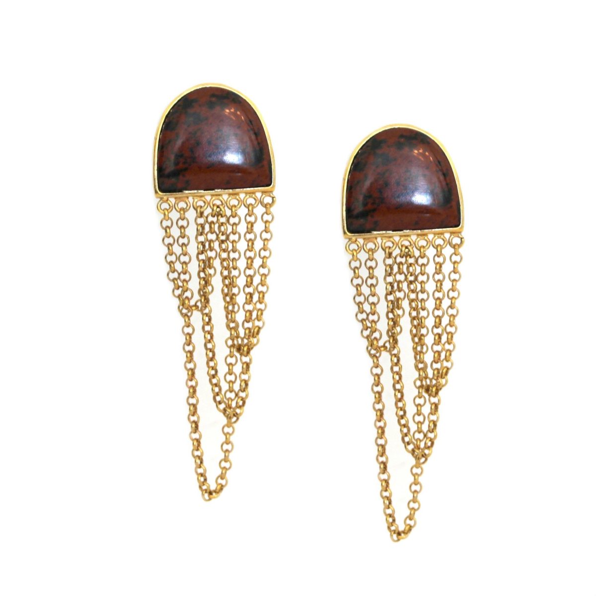 Mahogany Chain Earrings - Image 1