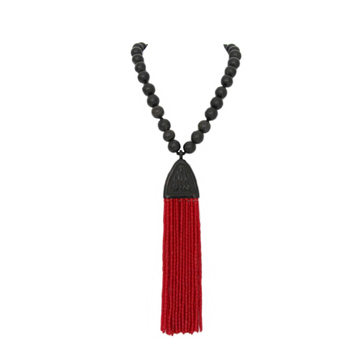 Asian Red Tassle Necklace - Image 1