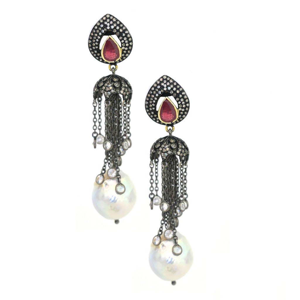 Tassel Pearl Earrings - Image 1