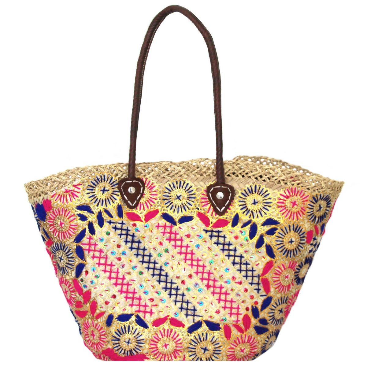 Fuchsia + Purple Moroccan Market Tote - Image 1
