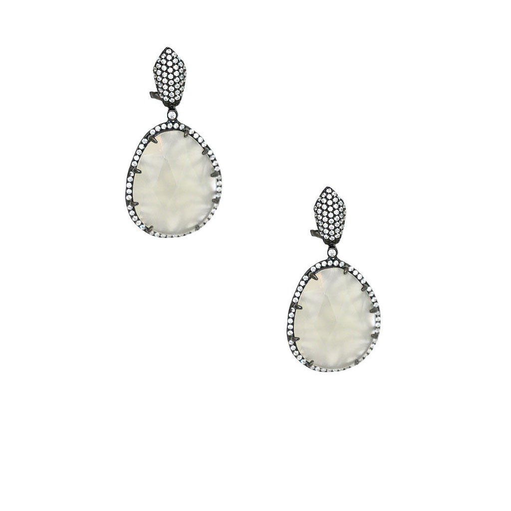 Milky Stone Earrings - Image 1